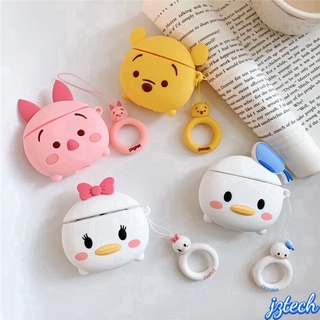 เคสหูฟัง แบบนิ่ม ลายการ์ตูนดิสนีย์ พร้อมแหวน สําหรับ Airpods 1 2