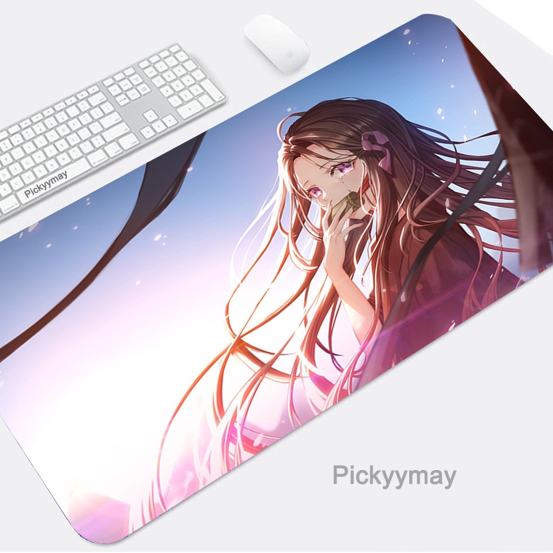 แผ่นรองเมาส์ คีย์บอร์ด ยาง ลายอนิเมะ Demon Slayer Kimetsu No Yaiba 900x400 ขนาดใหญ่ สําหรับเล่นเกม PC