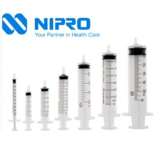 Nipro Syringe Without Needle กระบอกฉีดยา ไม่มีเข็ม จำนวน 1 ชิ้น ขนาด 1 ml / 3 ml / 10 ml / 20 ml / 50 ml
