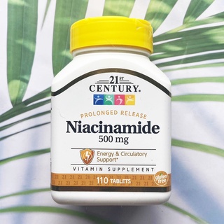 ไนอาซินาไมด์ วิตามินบี 3 Niacinamide 500 mg 110 Tablets (21st Century®)