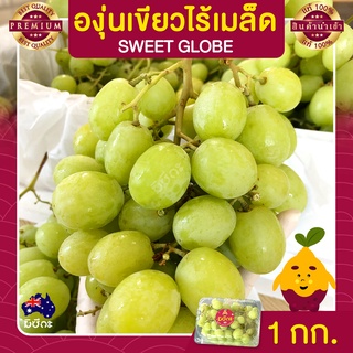 องุ่นไร้เมล็ด องุ่นเขียว 1 กก. นำเข้าจากออสเตรเลีย องุ่นนำเข้า Grapes องุ่น ผลไม้สด หวาน กรอบ อร่อย ส่งฟรี