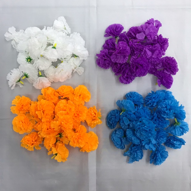 ดอกดาวเรือง ดอกดาวเรืองผ้า ดอกดาวเรืองปลอม ดอกไม้ร้อยมาลัย