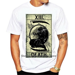 เสื้อยืดลําลอง แขนสั้น คอกลม พิมพ์ลายไพ่ทาโรต์ Death Tarot Card แฟชั่นฤดูร้อน สําหรับผู้ชาย