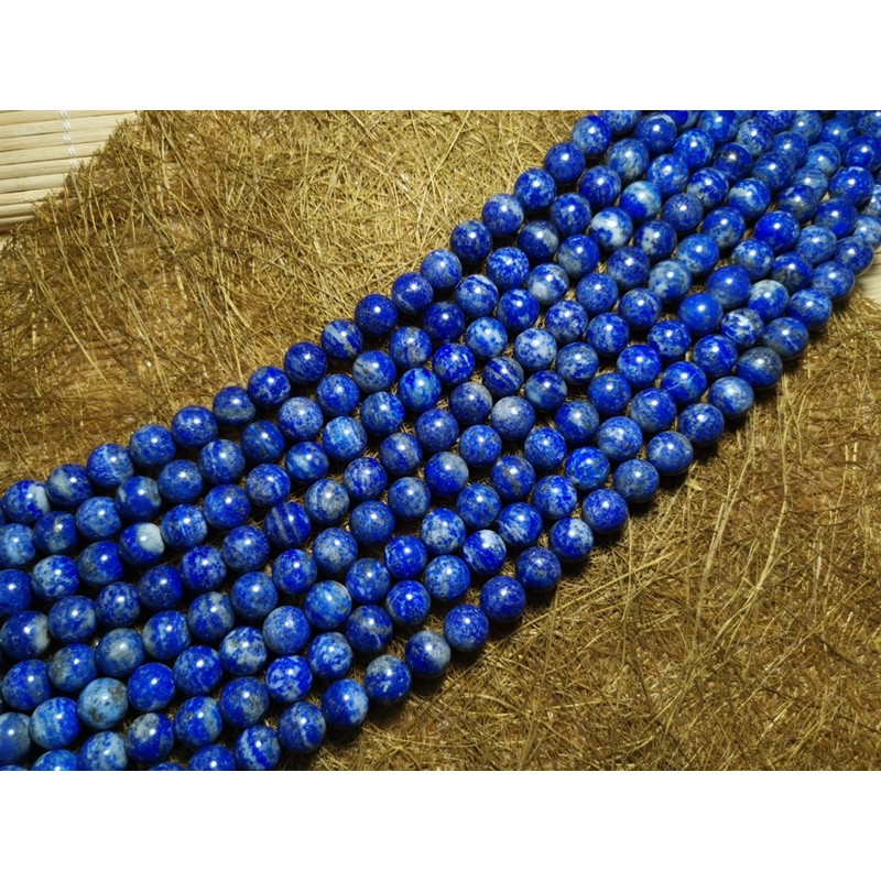 ลาพิสลาซูลีแท้ เส้นยาว (Lapis lazuli)