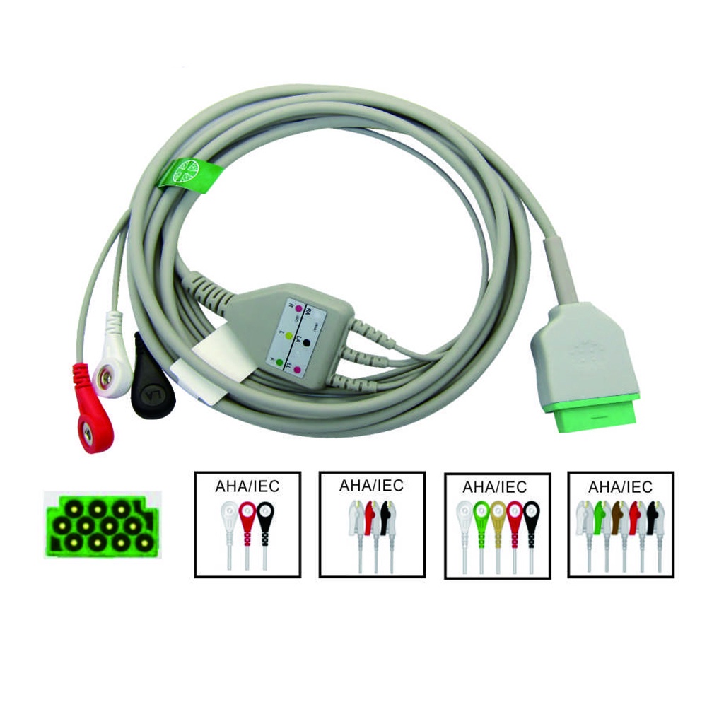เข้ากันได้กับ GE:DASH,SOLAR,PRO Patent Monitor สาย ECG สาย ECG สายตะกั่ว, ขั้วต่อทางการแพทย์หรือโรงพยาบาลที่บ้าน