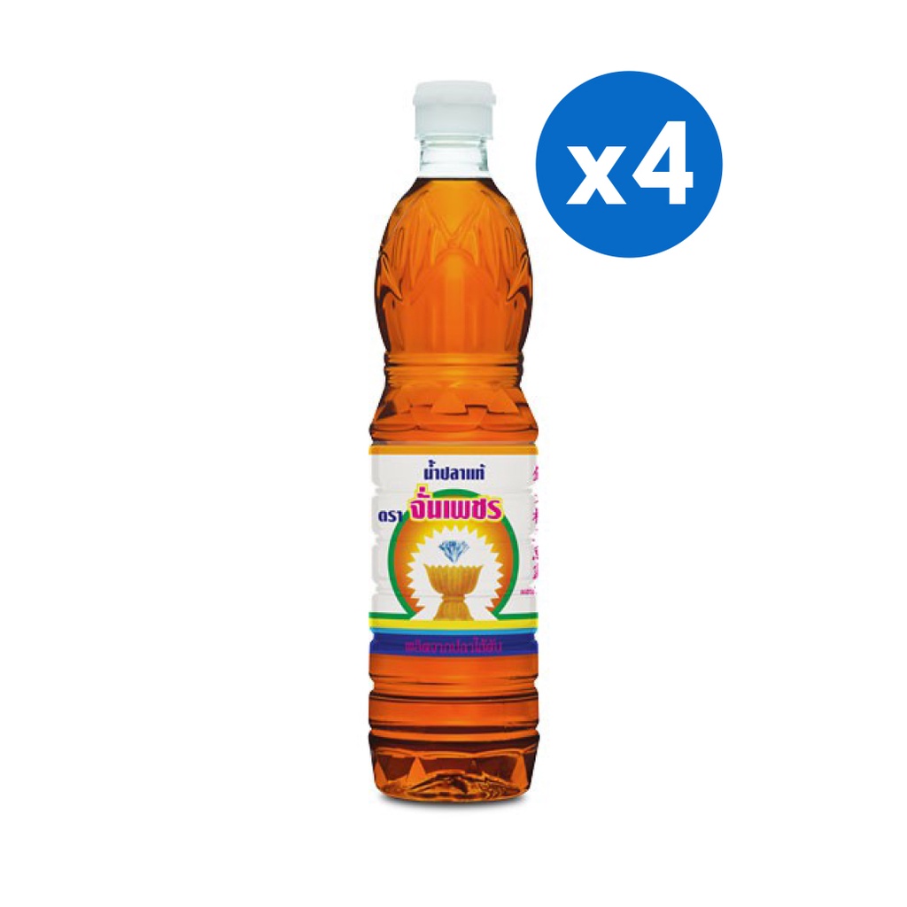[4ชิ้น]น้ำปลาตรา จั่นเพชร 700 มล. x4