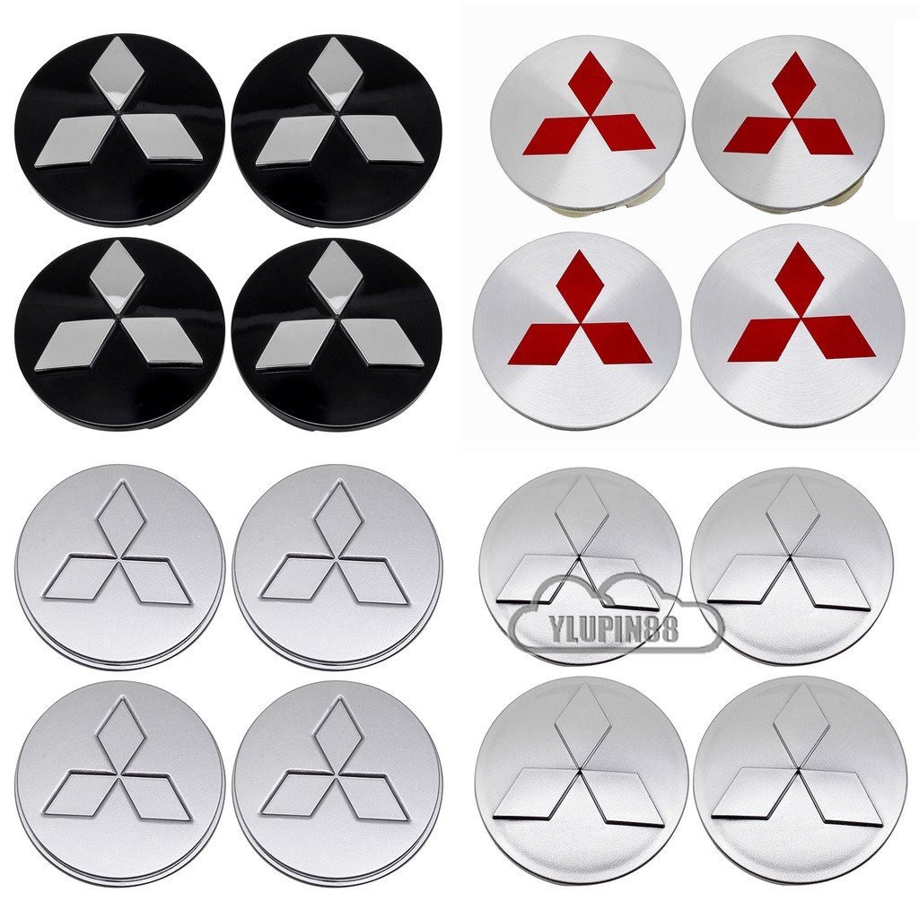 4pcs รถศูนย์ล้อ Hub Caps ฝาครอบล้ออัตโนมัติ HubCap Trim สําหรับ Mitsubishi ASX Pajero Sport V73 V79 V95 Eclipse Lancer Outlander 3.0 EX Mirage Aspire Pistachio Ralliart Sigma