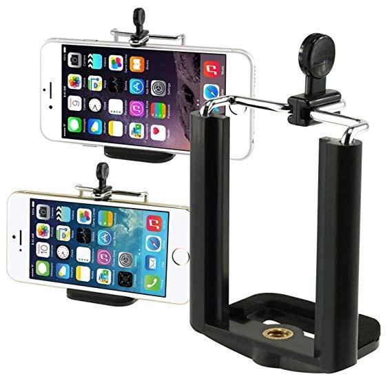 Camera Stand Mount Holder Clip Bracket Monopod Tripod Adapter for Cell Phone (Black)