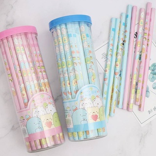 ดินสอไม้ HB 5Pcs/Set San-X SUMIKKO GURASHI Cute Kawaii Cartoon Animal Pencil HB Sketch Items Drawing Stationery Student School Office Supplies for Kids Gift