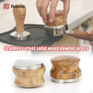RDMLE Coffee Distributor Espresso Tamper 58mm Stainless Steel Base with Wooden Handle Leveler Tool