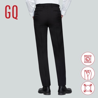 GQ Essential Pants กางเกงทำงานผ้าเย็นเนื้อละเอียด ทรงปกติ รุ่น Cool Wool Blend สีดำ