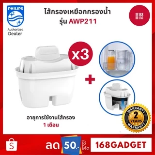 Philips AWP210/AWP211 ไส้กรองเหยือกกรองน้ำ ตัวไส้กรองเหยือก เหมาะสำหรับเหยือกกรองน้ำ AWP2937WH/AWP2937WH