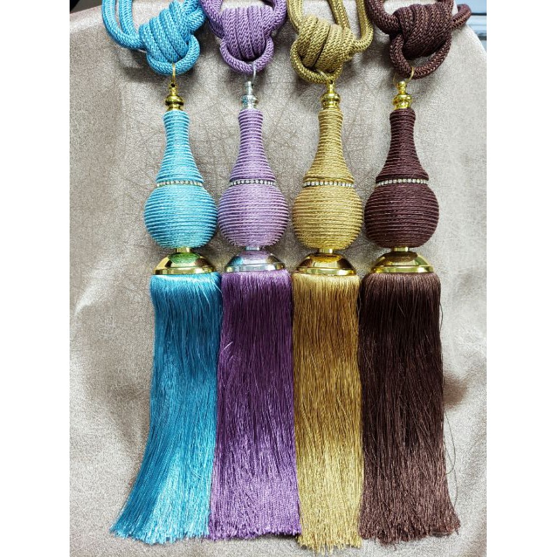 สายรวบผ้าม่าน สายรัดม่าน ที่รัดม่าน รุ่นคราวส์(Crown)มี4สี(ราคาต่อ1ชิ้น)