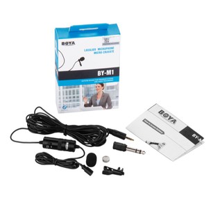 ไมค์หนีบปกเสื้อ BOYA BY-M1 Stereo Lavalier Mic Condenser 6 เมตร