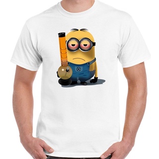 เสื้อยืดลำลองHH เสื้อยืดคอกลมแขนสั้นพิมพ์ลาย Stoned Minion Funny Minions Weed Bong สําหรับผู้ชาย เสื้อยืด new คอกลมเสื้อ