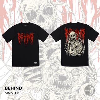 BEHIND เสื้อยืด “ SINISTER“  แขนสั้น แนวสตรีท Oversize เสื้อยืดชาย หญิง