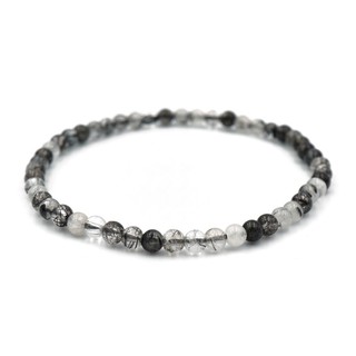 RUTILE QUARTZ ไหมดำ เกรดพรีเมียม ขนาด 4 มม. สร้อยข้อมือหินแท้ by siamonlineshop
