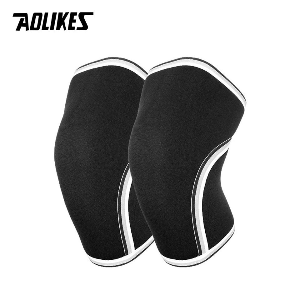 AOLIKES Knee Sleeves 7mm Neoprene Thick Compression Knee Brace Knee Guard Support for Weightlifting, Powerlifting