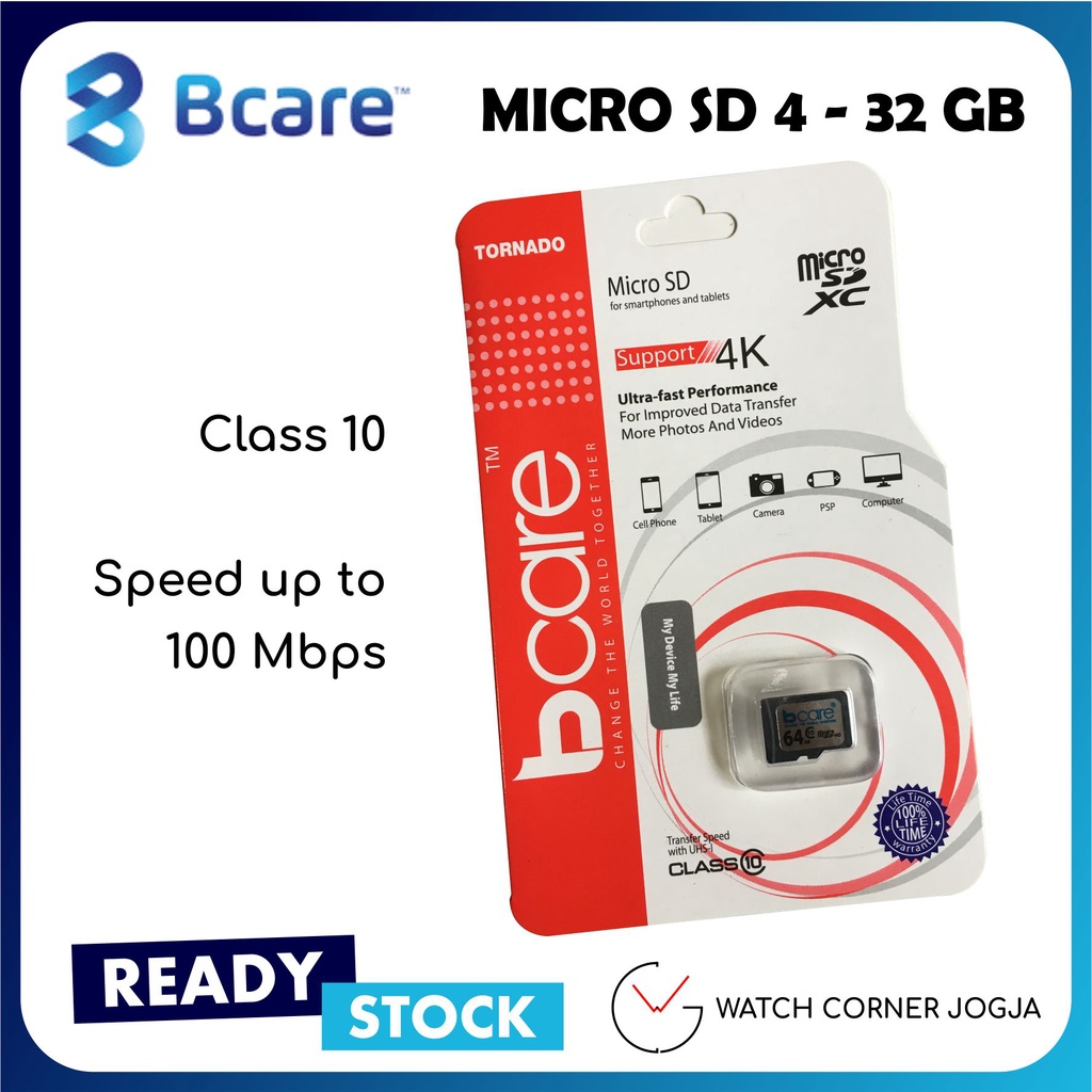 Bcare Micro SD 32GB การ์ดหน่วยความจํา MicroSD HC Class 10 ต้นฉบับ