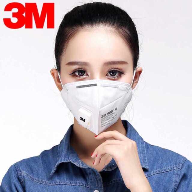🔥พร้อมส่ง🔥1/ ชิ้น  3 M 9001 V หน้ากากป้องกันฝุ่น PM 2.5 Antiมีวาลล์หายใจสะดวก