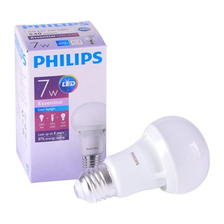 หลอด LED A60 Essential 7W DAYLIGHT E27 PHILIPS หลอดไฟภายในบ้านเอนกประสงค์