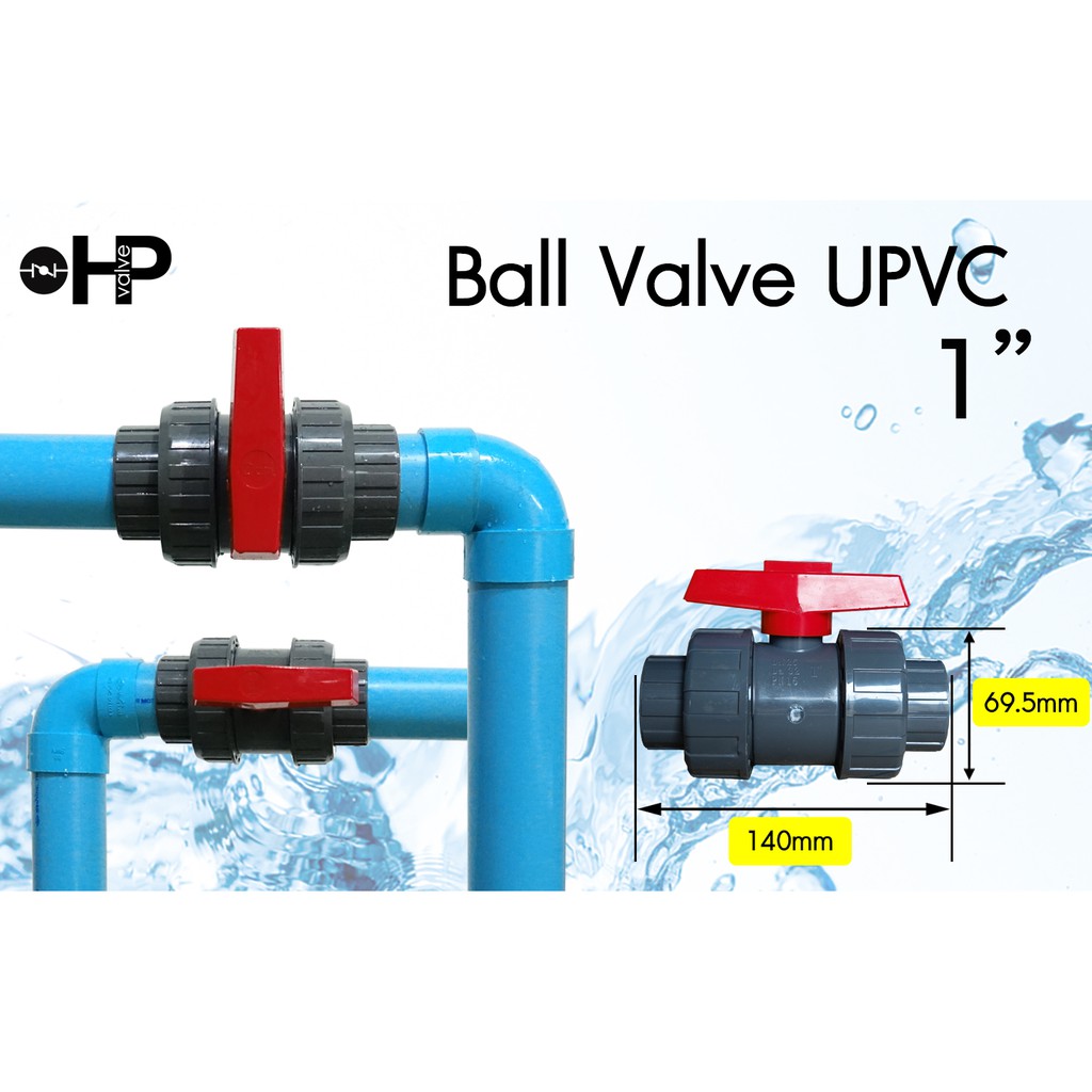 TTC บอลวาล์วยูเนี่ยน UPVC 3/4 นิ้ว 1 นิ้ว 1 1/4 นิ้ว