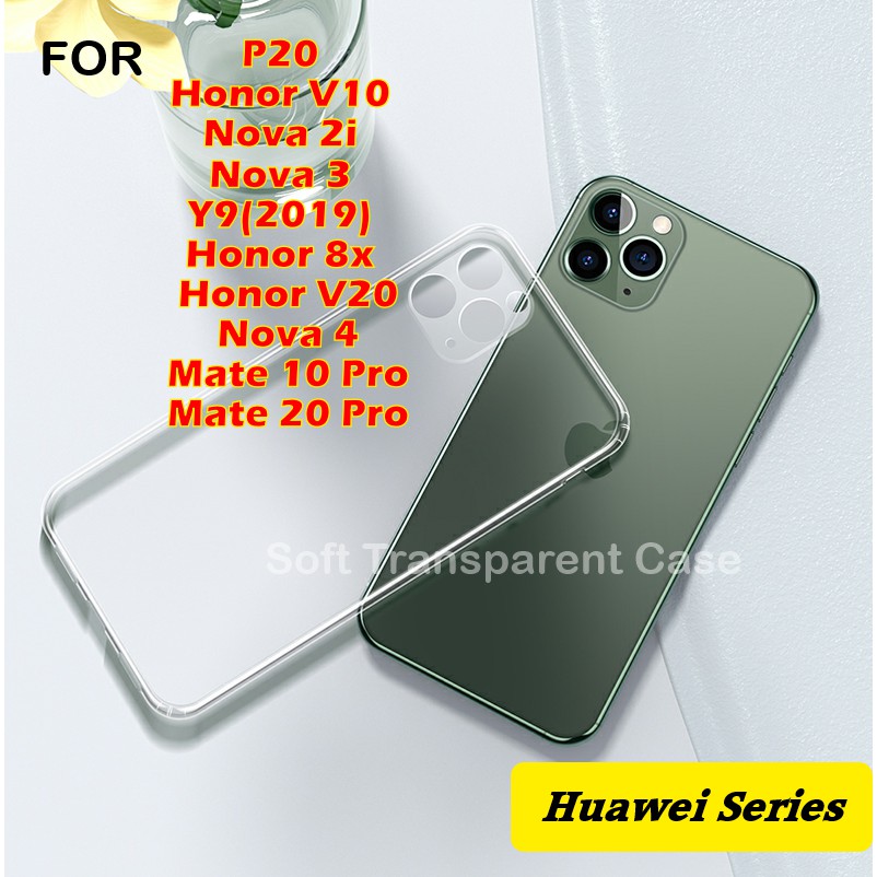 Huawei P20 Honor V10 / V20 / 8X Nova 2i / 3 / 4 Y9(2019) Mate 10 Pro / 20 Pro เคส TPU ใส