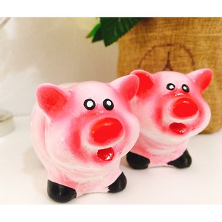 ปูนปั้น หมูน้อยเพื่อนรัก 1 คู่ (สีชมพู)