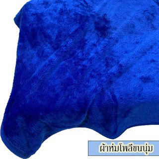 ผ้าห่มขนเฟอร์ ผ้าห่มขนแกะ ขนาดเล็ก สีน้ำเงิน ขนาด 100x150cm (รุ่นประกบ2หน้า) เนื้อผ้า นุ่ม ฟู ห่มอุ่น สบาย พร้อมส่ง!!!