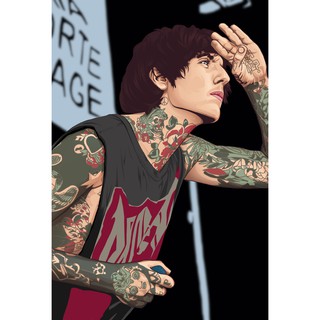 โปสเตอร์ Bring Me the Horizon Oliver Sykes บริงมีเดอะฮอไรซัน โอลิเวอร์ ไซคส์ โปสเตอร์วงดนตรี Music Poster โปสเตอร์วินเทจ