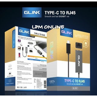 USB -TYPE C  LAN สายแปลง Type-C TO RJ45 10/100/1000M Gigabit LAN ของแท้ ประกันศูนย์ 1 ปี GL-014