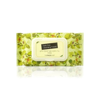 THE FACESHOP HERB DAY CLEANSING TISSUE แผ่นเช็ดเครื่องสำอาง 70 แผ่น