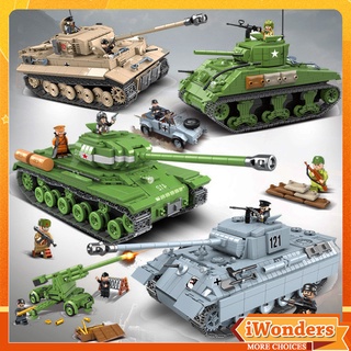 M4 MOC Sherman บล็อคตัวต่อ BT-7 VK1602 Leopard Su-76 ของเล่นสําหรับเด็ก