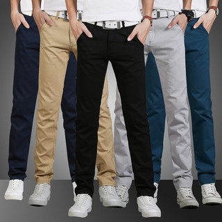 Casual straight-leg pants mens trousers