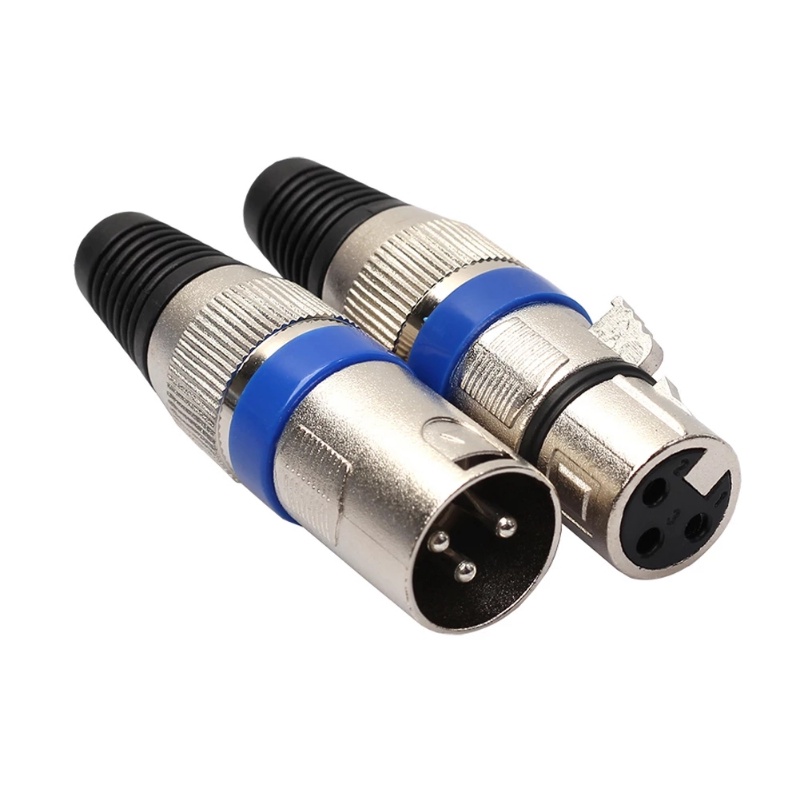 BENOSEM โลหะ ปลั๊กแจ็ค XLR XP3FM ผู้ เมีย ปลั๊ก XLR ตัวผู้และตัวเมีย แจ็คไมค์ ปลั๊กตัวเมีย XLR หัวสายสัญญาณ XLR MALE แจ็ค XLR หัวแคนน่อน หัวต่อสาย XLR