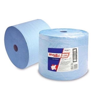 กระดาษเช็ดทำความสะอาดพื้นผิวทุกประเภทแบบม้วนใหญ่ WYPALL L 30 Ultra+ Jumbo roll  Blue Wipers 3 Ply 670’s x 1 ผลิตภัณฑ์จาก