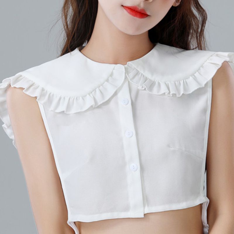 Alia ผู้หญิงญี่ปุ่นสาว Lolita สําหรับตุ๊กตาที่ถอดออกได้ปลอมปกจีบ Ruffles ปกผ้าคลุมไหล่ไหล่หวาน H