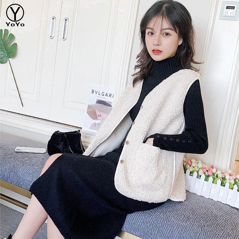 YOYO ขนแกะเสื้อกั๊กฉบับภาษาเกาหลีใหม่ของทุกการแข่งขันเสื้อนอก รุ่น2789