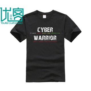 เสื้อยืดผ้าฝ้าย Yuanl5 [พร้อมส่ง] เสื้อยืดผ้าฝ้าย 100% พิมพ์ลาย Cyber Warrior Ethical Hacker โอเวอร์ไซซ์ ไซซ์ XS-4xl สํา