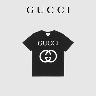 Gucci Gucci Interlocking Double G เสื้อยืด โอเวอร์ไซซ์ สไตล์เดียวกัน สําหรับผู้ชาย และผู้หญิง