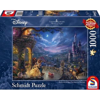 พร้อมส่ง-จิ๊กซอว์ Disney Beauty and the Beast Thomas kinkade แบรนด์ Schmidt jigsaw puzzle 1000 ชิ้น