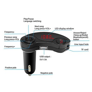 PP GT86S Bluetooth Car MP3 MusicPlayer KitRadio Audio Stereo Player Hands-free FM Transmitter Extend MP3 USB SD AUX