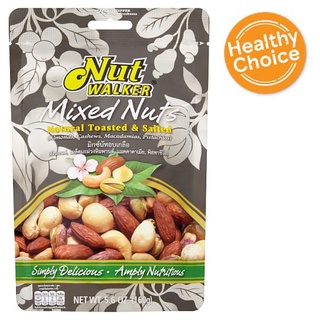 🔥The Best!! นัทวอล์คเกอร์ เนเชอรัล มิกซ์นัทอบเกลือ 160กรัม Nut Walker Natural Toasted &amp; Salted Mixed Nuts 160g