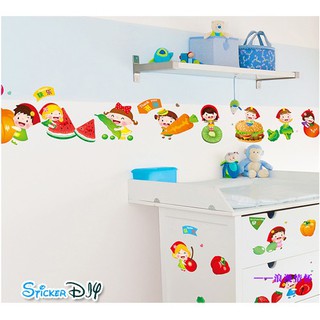 SALE Transparent wall sticker สติ๊กเกอร์ติดผนัง Fruit type A (กว้าง68m.xสูง70cm.)