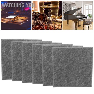 Watching You 6Pcs Sound‑Absorbing Board Acoustic Polyester Fiber Soundproof Fireproof Silencer Panels