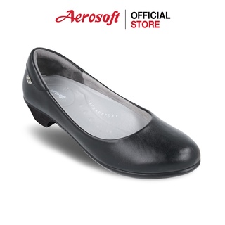 Aerosoft (แอโร่ซอฟ) รองเท้าใส่ทำงาน รองเท้าเพื่อสุขภาพมีส้น  รุ่น  CW3431 สีดำ มีส้น