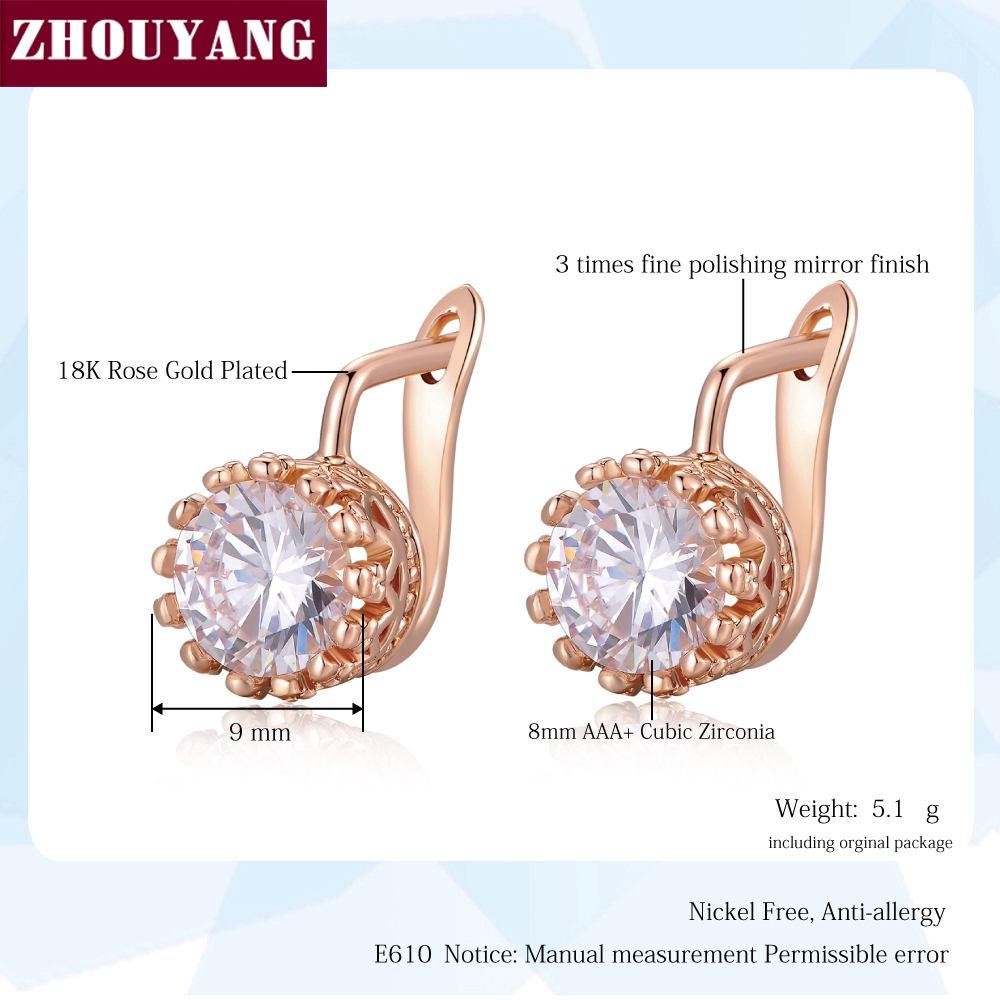 ZHOUYANG حلق تاج مطلي ذهب — صورة 2