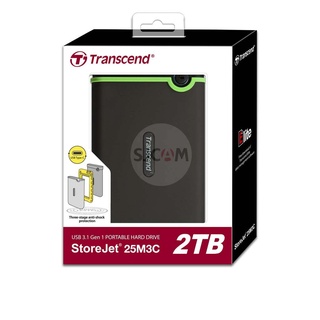 Transcend External HDD 2TB TYPE C  รับประกัน 3 ปี- มีใบกำกับภาษี-TS2TSJ25M3C