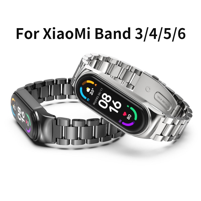 Mi Band 6 สาย สําหรับ Xiaomi Mi Band 5 4 3, สายนาฬิกาข้อมือสเตนเลส โลหะ เปลี่ยนได้ สายรัดข้อมือ สําหรับ Mi Smart Band 5