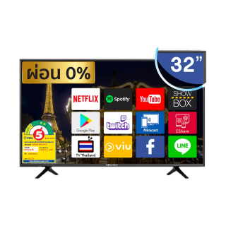 (ใช้โค้ดลดเหลือ3340.-) Worldtech ทีวี 32 นิ้ว Smart TV HD Ready + สาย HDMI (2xUSB, 1xHDMI) Netflix YouTube Internet Wifi Games Disney Hotstar Line TV เกมส์ ราคาพิเศษ ราคาถูกๆ (ผ่อนชำระ 0%) รับประกัน1ปี ภาพคมชัด ความละเอียด HD